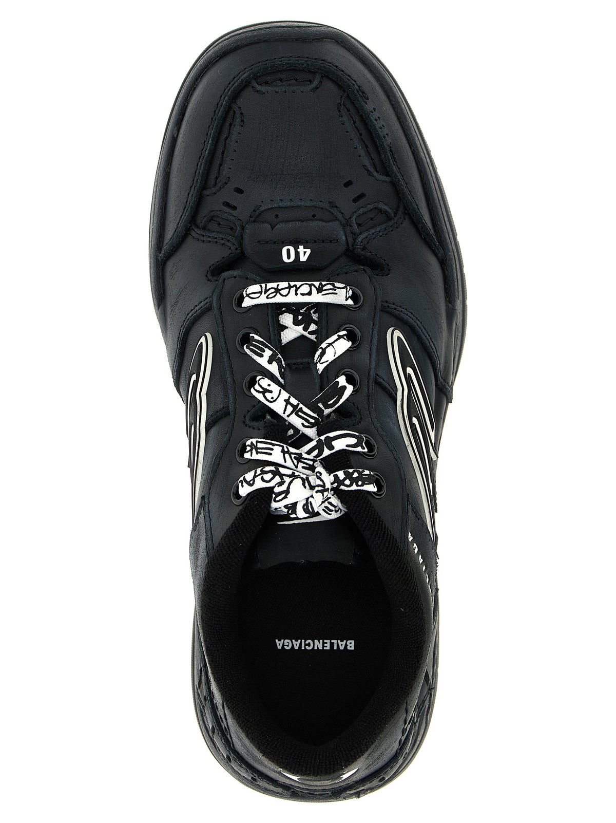 Balenciaga Black Calfskin Athletic Sneakers for Men