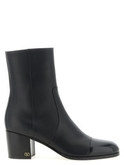 Valentino Garavani Black Calfskin Ankle Boots