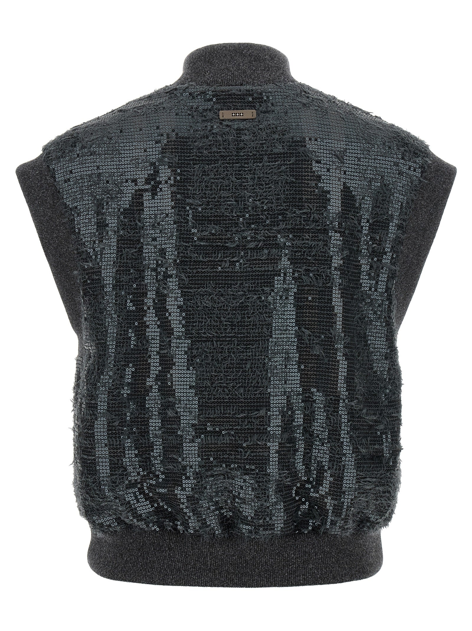 Peserico Gray Polyester Sleeveless Jacket