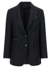 Peserico Black Virgin Wool Blazer