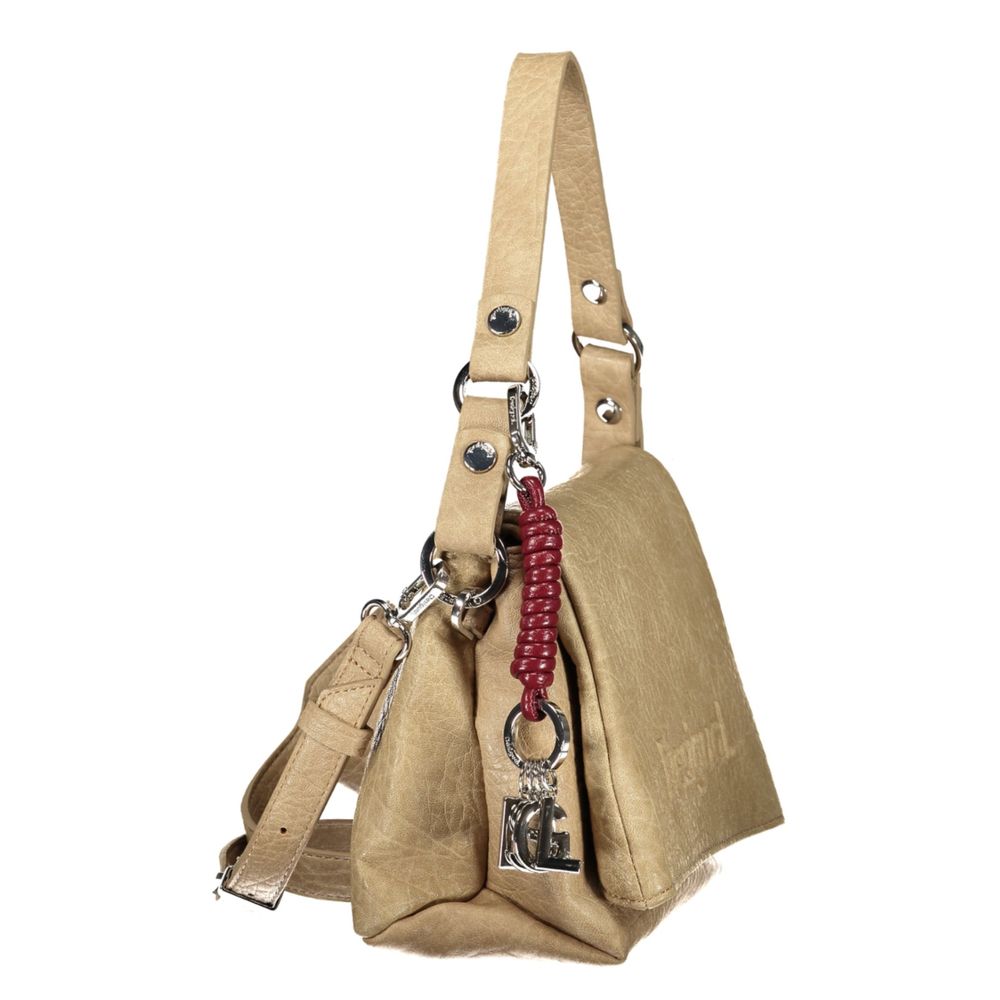 Desigual Beige Polyurethane Women's Bag with Removable Strap and Compartments