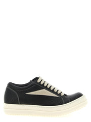 Rick Owens Bicolor Lamb Leather Low Top Sneakers