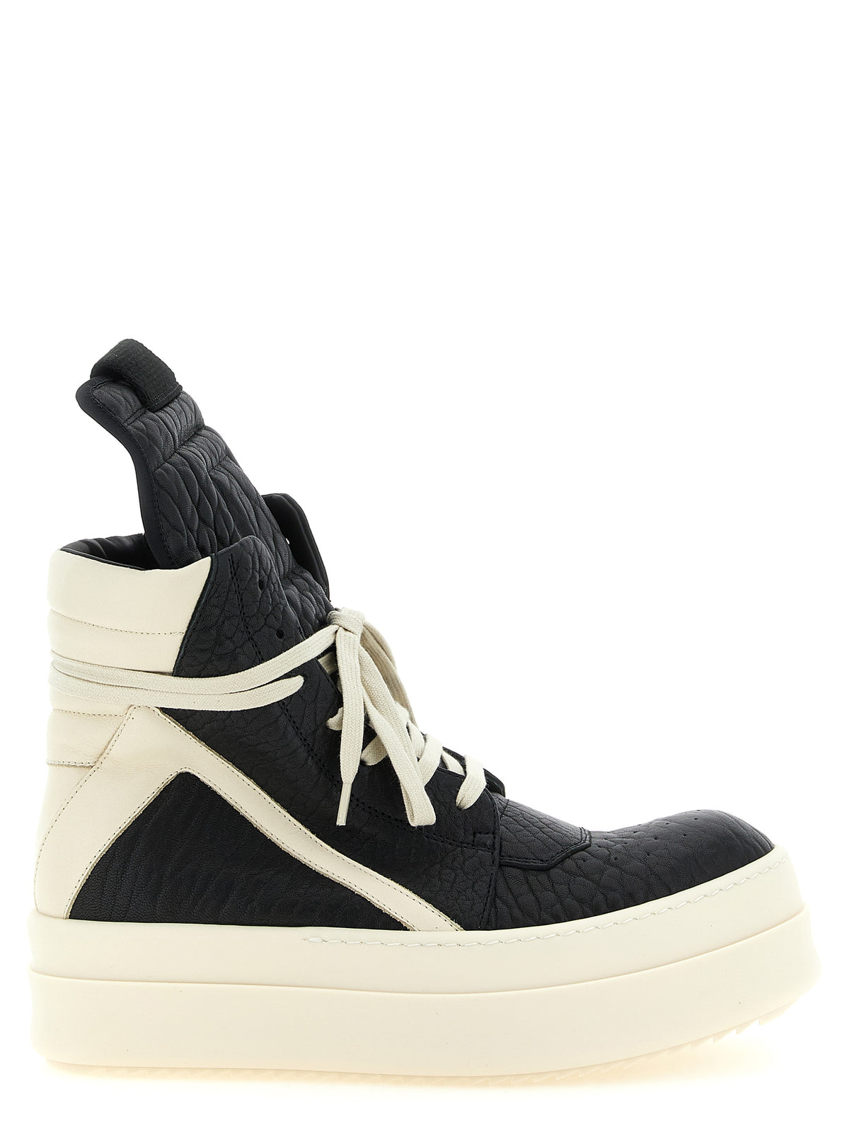 Rick Owens Bicolor Lamb Leather Athletic Sneakers