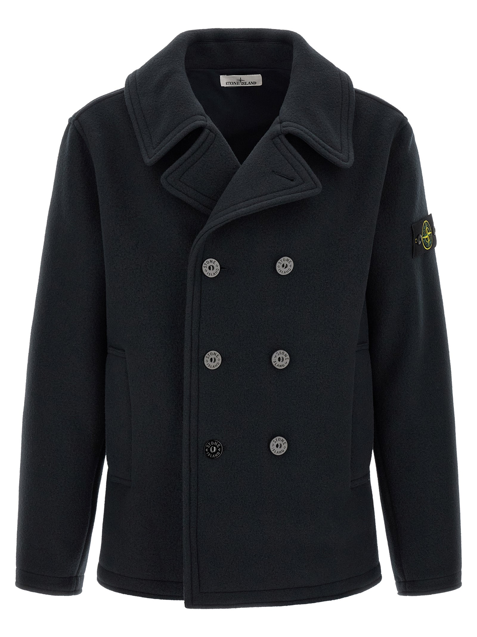 Stone Island Blue Cotton Coat