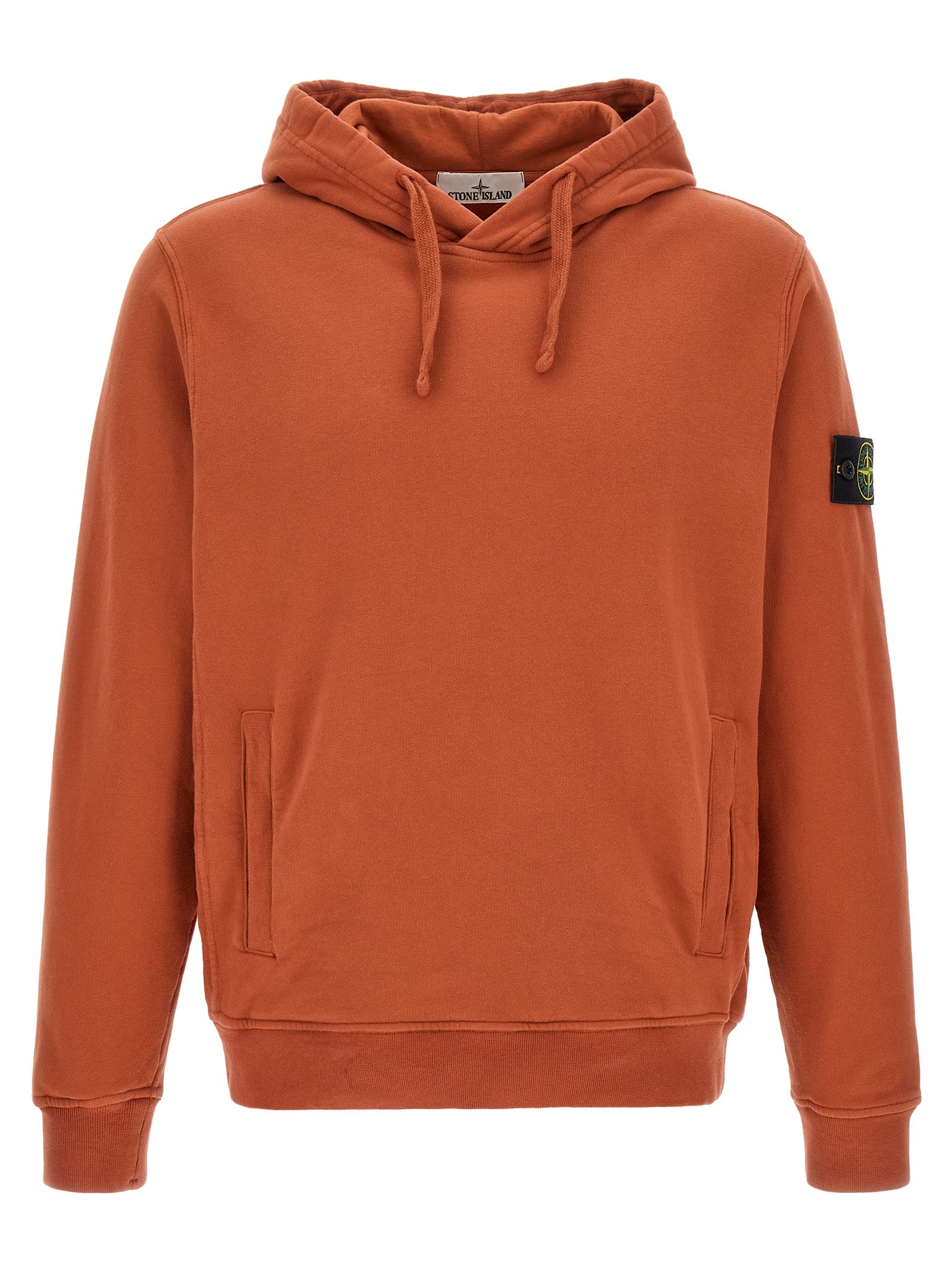Stone Island Orange Cotton Sweatshirt