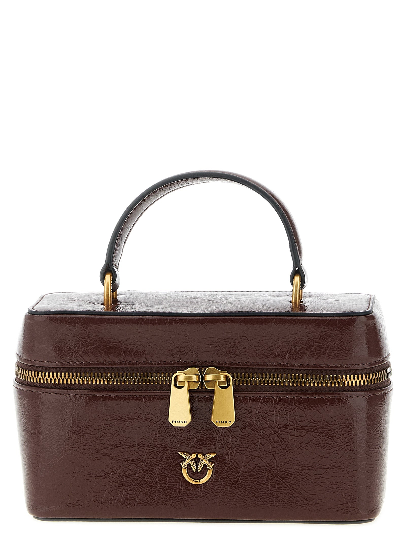 PINKO Bordeaux Calfskin Crossbody Bag