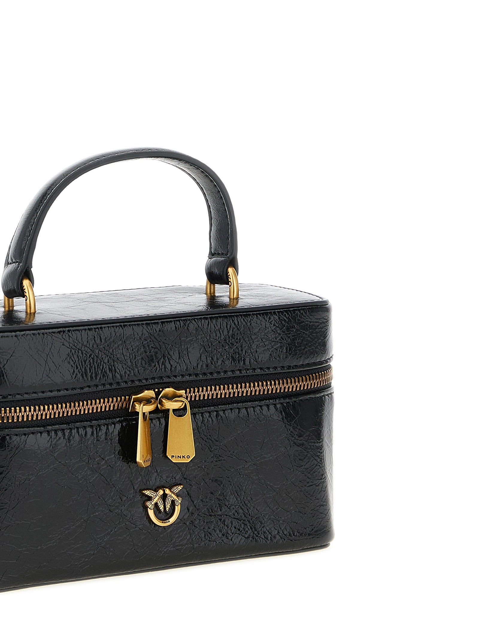 PINKO Black Calfskin Crossbody Bag
