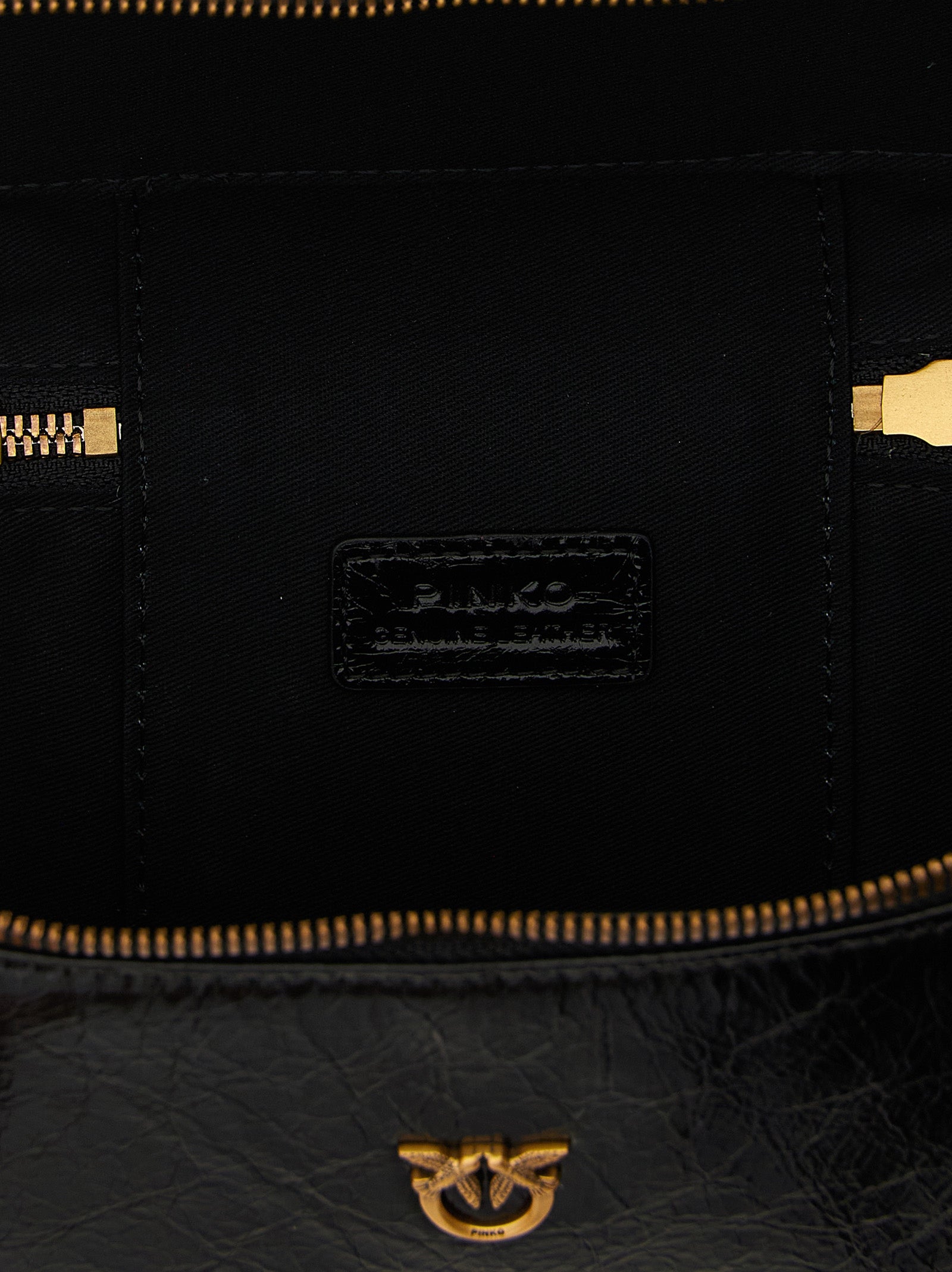 PINKO Black Calfskin Crossbody Bag