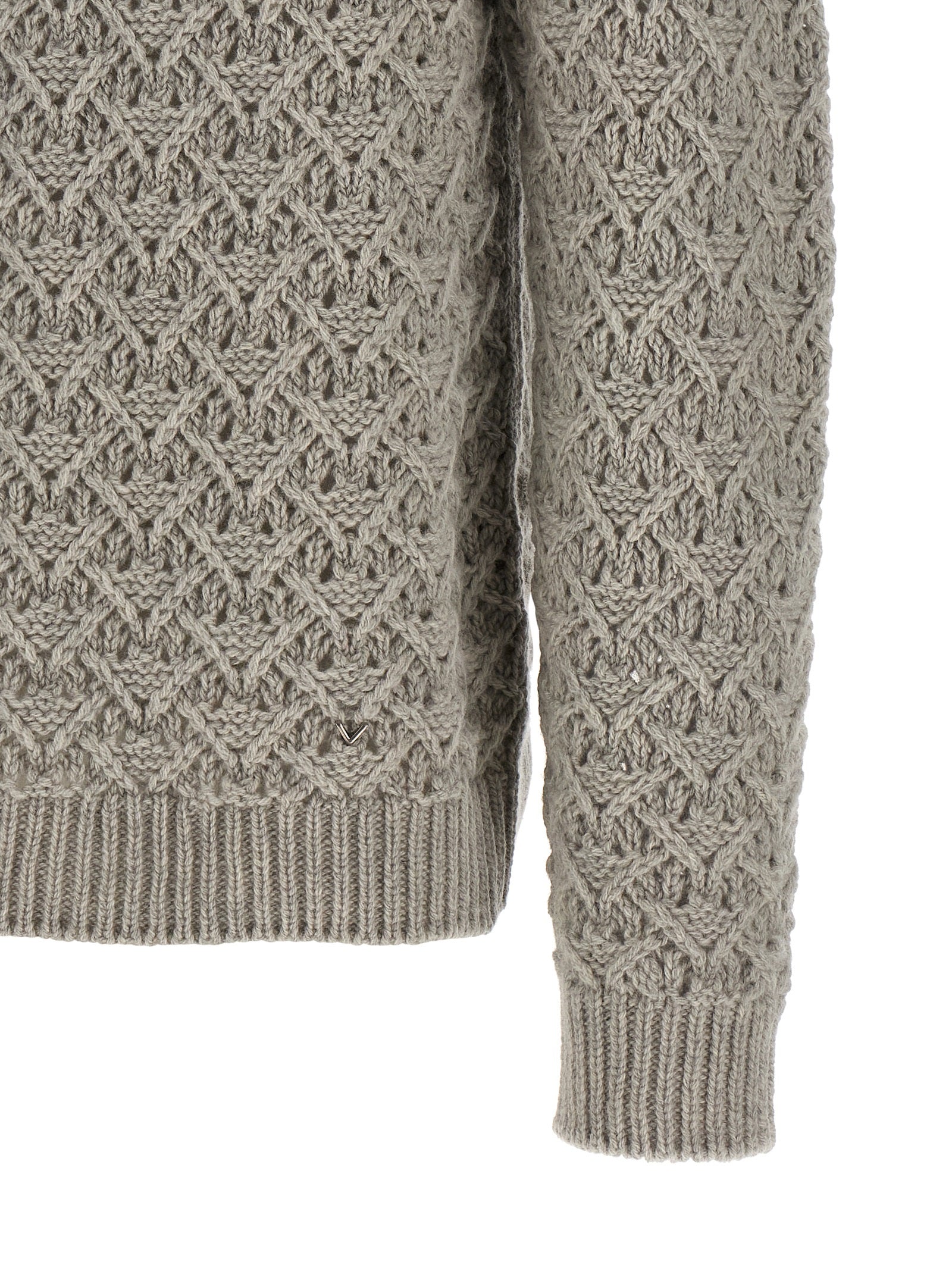 Valentino Garavani Gray Virgin Wool Cardigan
