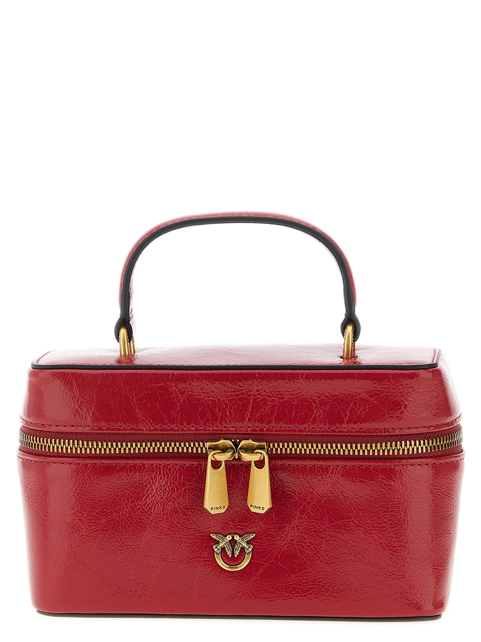PINKO Red Calfskin Crossbody Bag