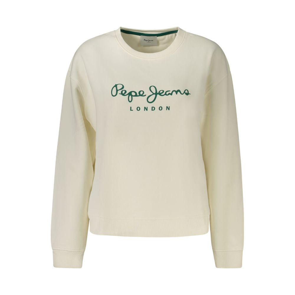 Pepe Jeans White Cotton Blend Women's Sweatshirt