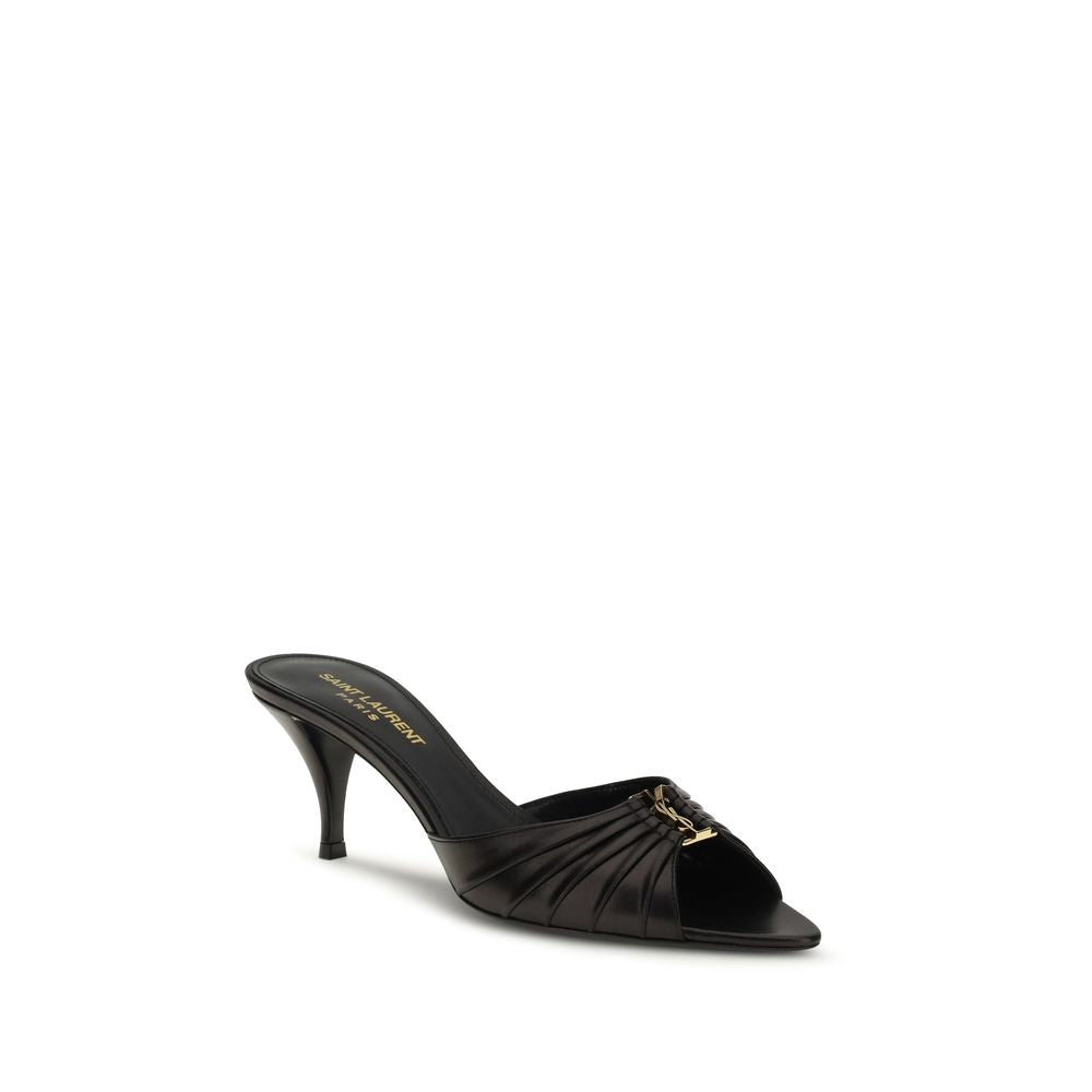 Saint Laurent Black Calf Leather Bos Taurus High Heel Pumps for Women