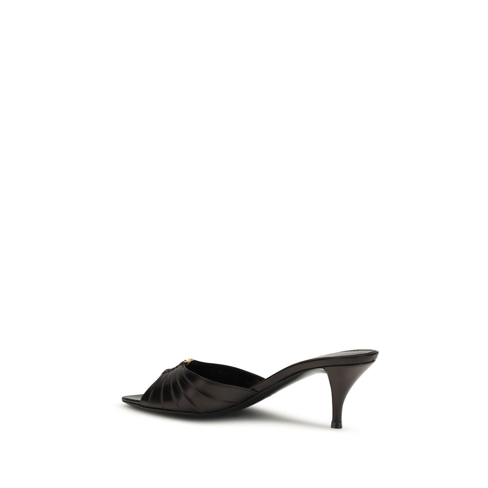 Saint Laurent Black Calf Leather Bos Taurus High Heel Pumps for Women