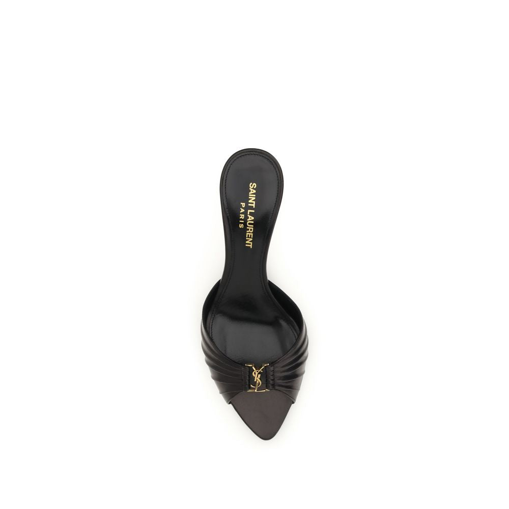 Saint Laurent Black Calf Leather Bos Taurus High Heel Pumps for Women