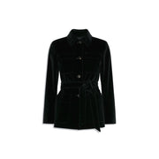 Max Mara Black Cotton Full-Length Jacket