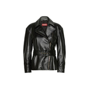 Max Mara Black Lambskin Leather Jacket