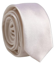 Dolce & Gabbana Men Off White Silk Satin Adjustable Tied Necktie Tie