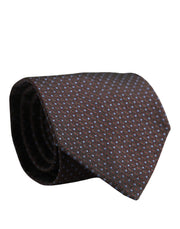 Dolce & Gabbana Men Brown Geometric Silk Adjustable Tied Necktie Tie