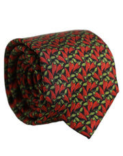 Dolce & Gabbana Multicolor Chili Peppers Silk Adjustable Tied Necktie Tie