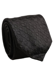 Dolce & Gabbana Men Black Silk Geometric Adjustable Tied Necktie Tie