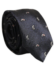Dolce & Gabbana Dark Blue Silk Paisley Adjustable Tied Men Necktie Tie