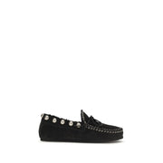 Isabel Marant Black Calf Leather Bos Taurus Slip-On Loafers for Women