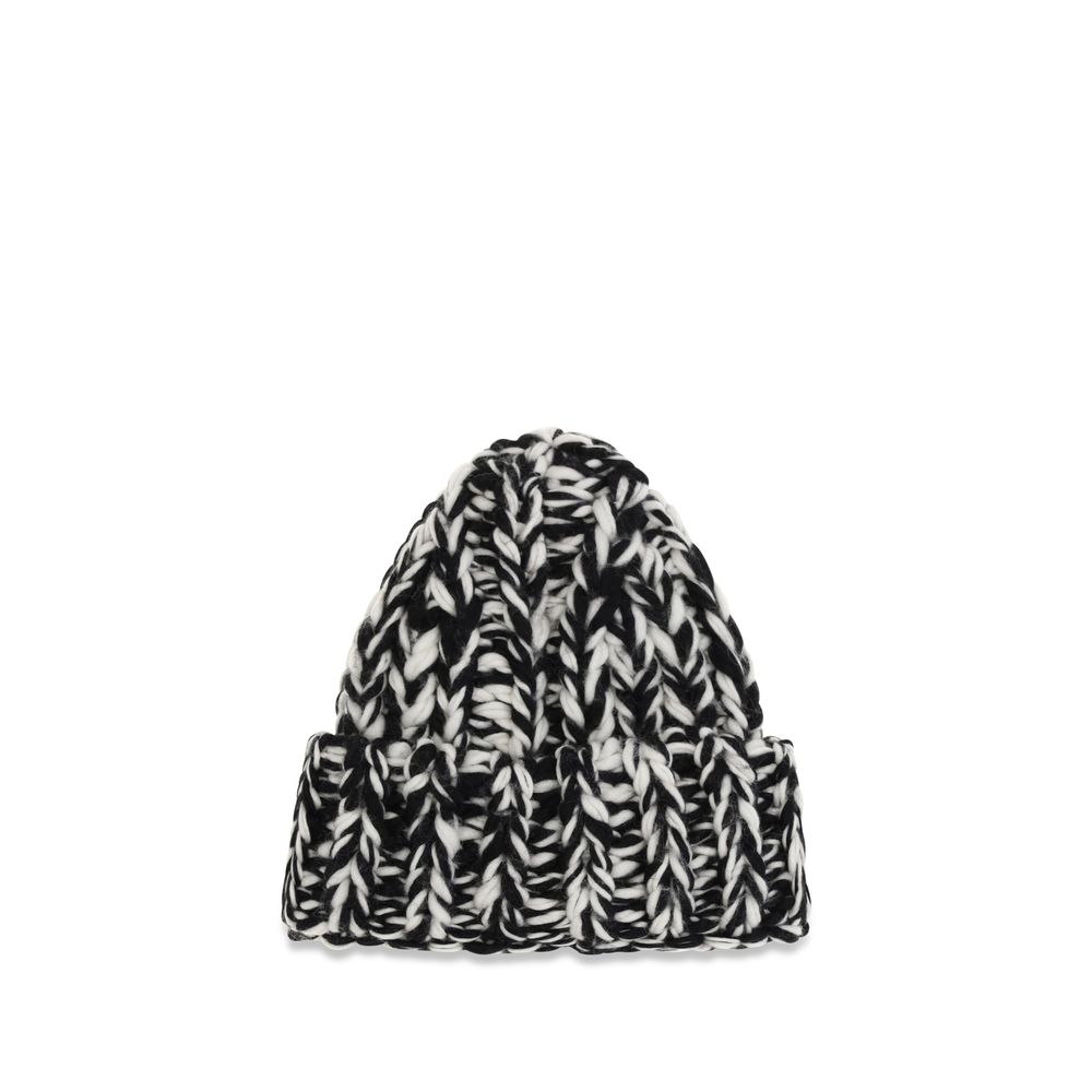 Ami Paris Black Wool Oves Aries Beanie