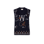 Max Mara Blue Virgin Wool Waistcoat