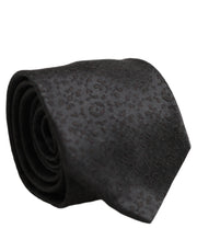 Dolce & Gabbana Black Jacquard Silk Adjustable Necktie Men Accessory Tie