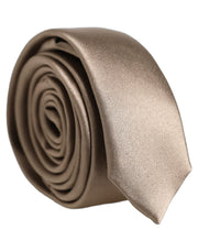 Dolce & Gabbana Brown Satin 100% Silk Adjustable Tied Men Necktie Tie