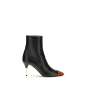 Valentino Garavani Black Calf Leather Bos Taurus Ankle Boots for Women