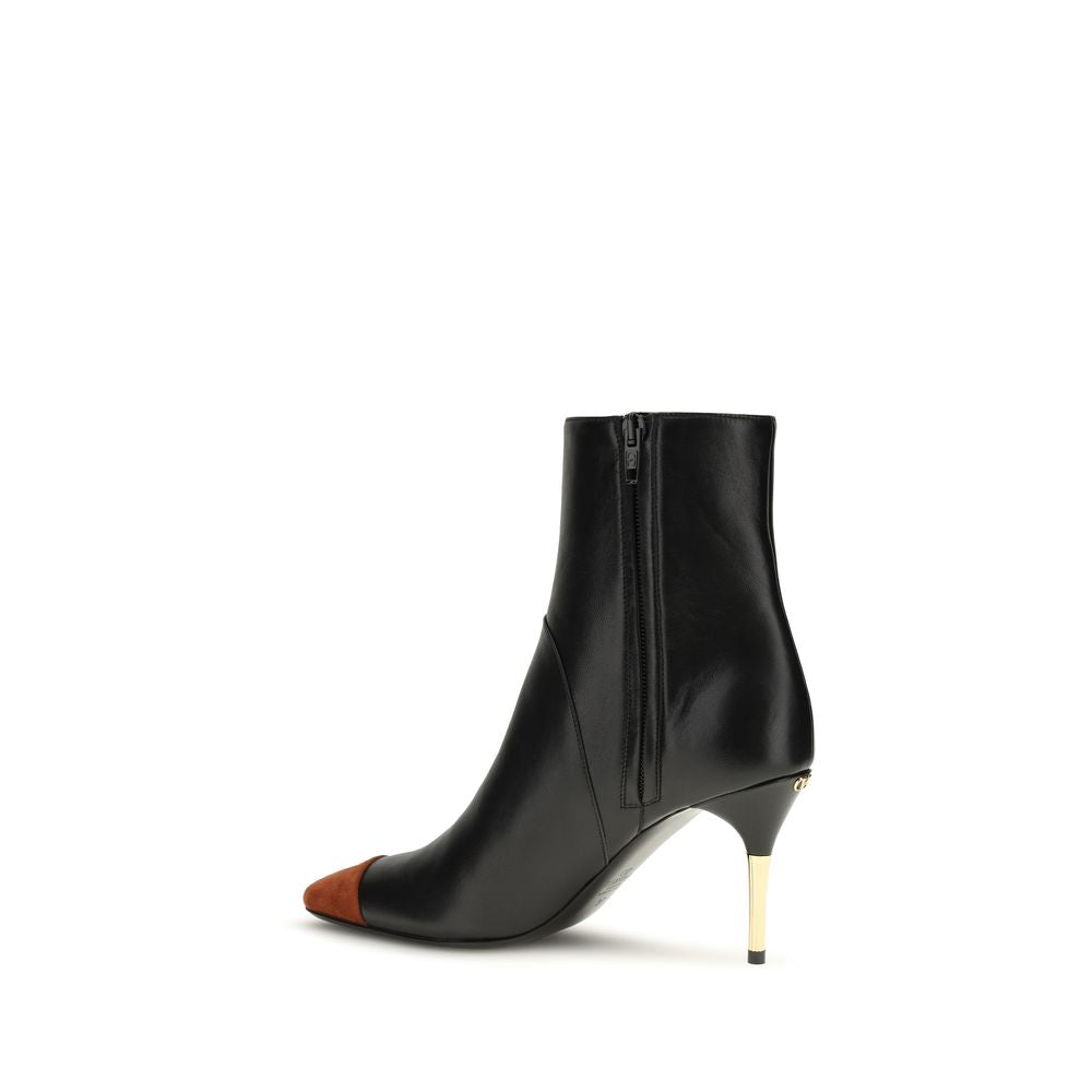 Valentino Garavani Black Calf Leather Bos Taurus Ankle Boots for Women