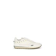 Valentino Garavani White Calf Leather Bos Taurus Athletic Sneakers for Men