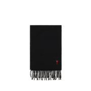 Ami Paris Black Wool Oves Aries Scarf