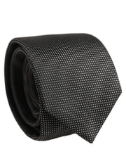 Dolce & Gabbana Black Silk Micro Polka Dot Adjustable Tied Necktie Tie