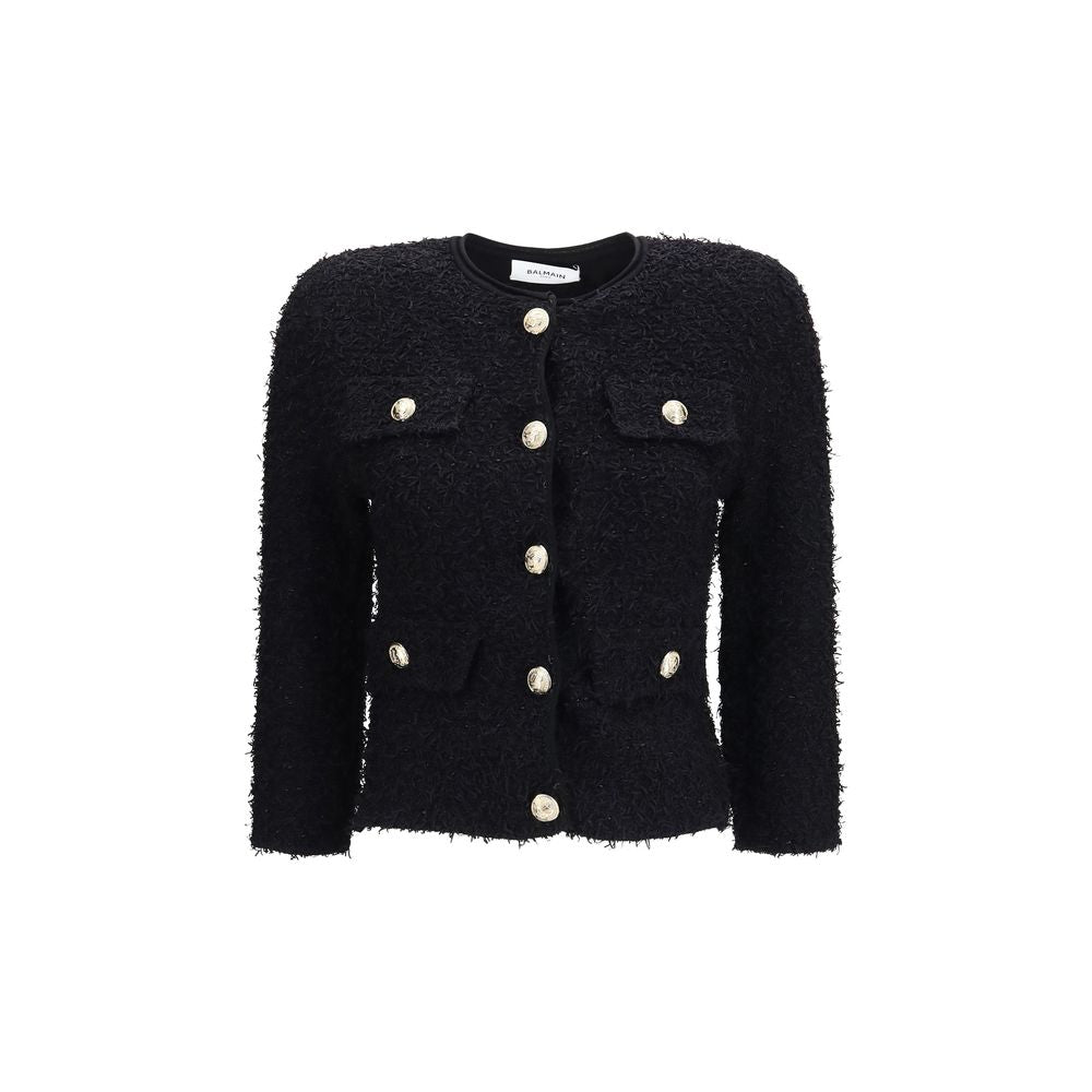 Balmain Black Viscose Full-Length Jacket for Women