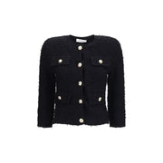 Balmain Black Viscose Full-Length Jacket for Women