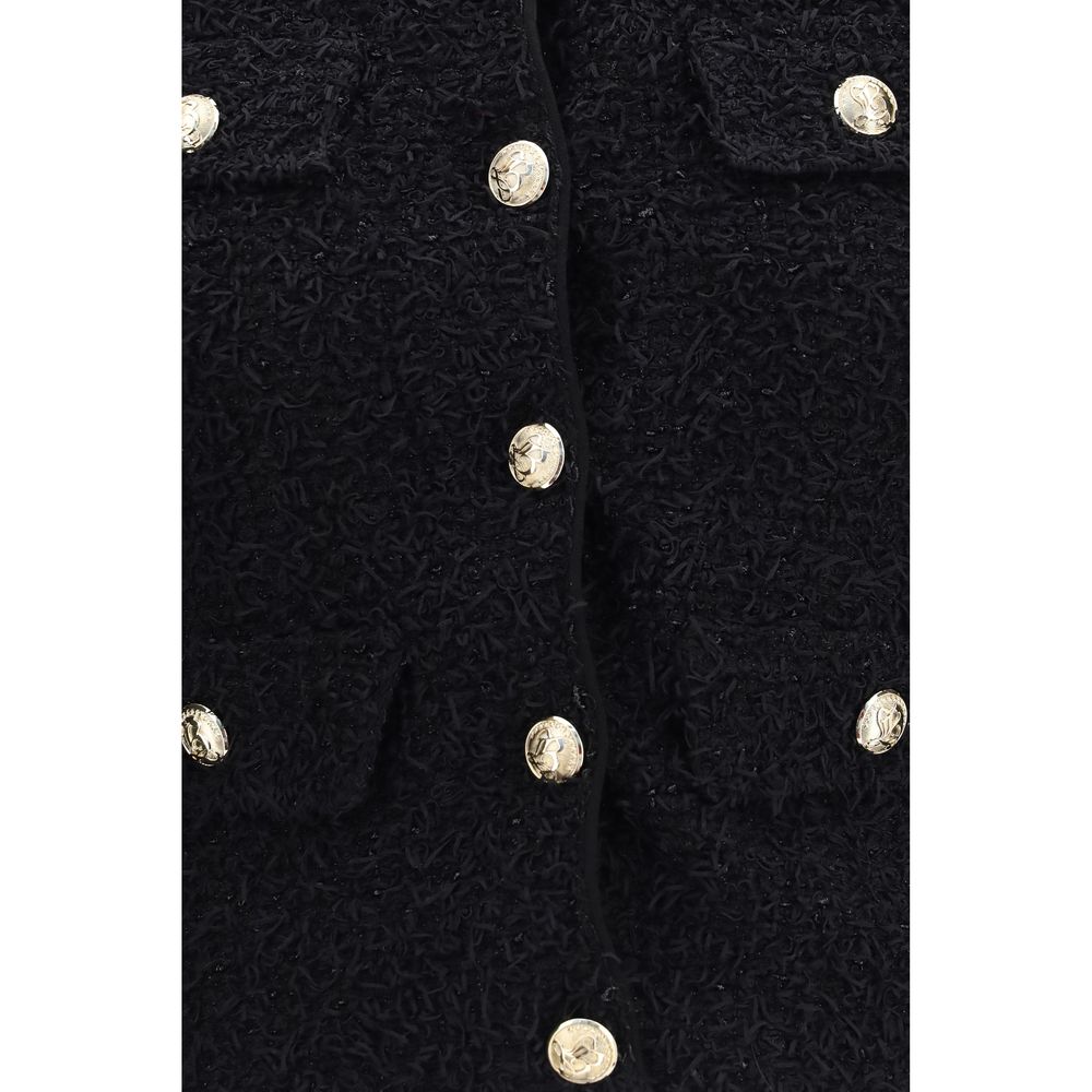 Balmain Black Viscose Full-Length Jacket for Women