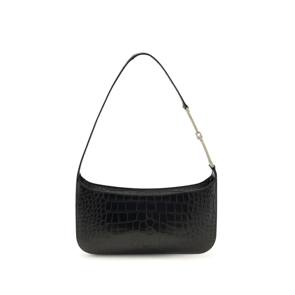 Tom Ford Black Calf Leather Bos Taurus Shoulder Bag for Women