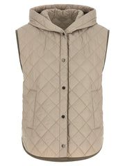 Brunello Cucinelli Beige Polyamide Sleeveless Jacket