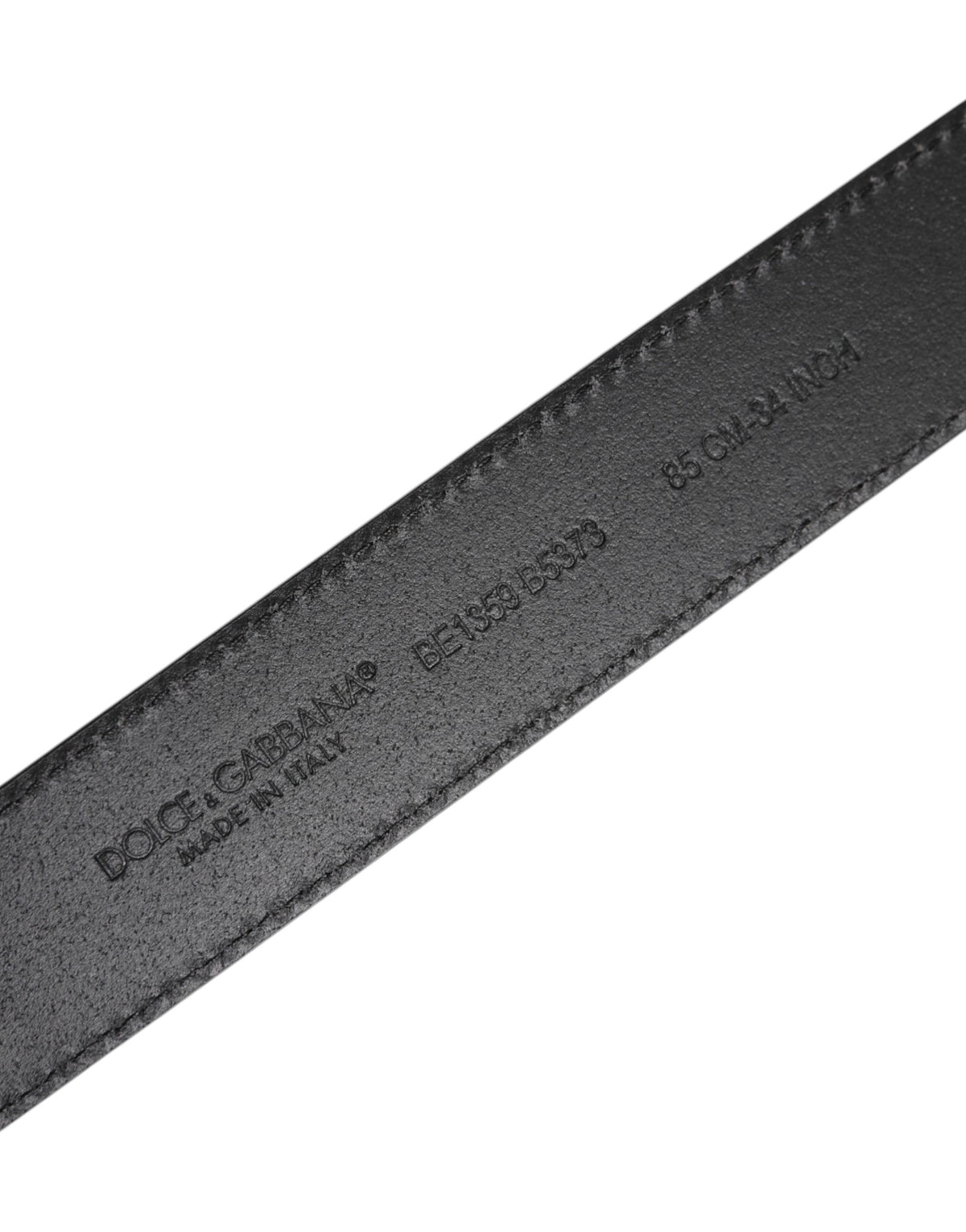 Dolce & Gabbana Black Grained Leather Gold Metal Buckle Belt for Women