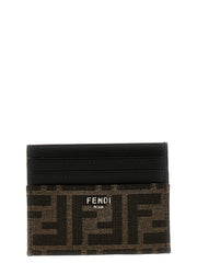Fendi Brown Calfskin Cardholder for Men