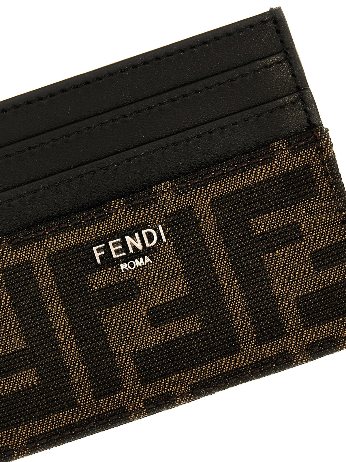 Fendi Brown Calfskin Cardholder for Men