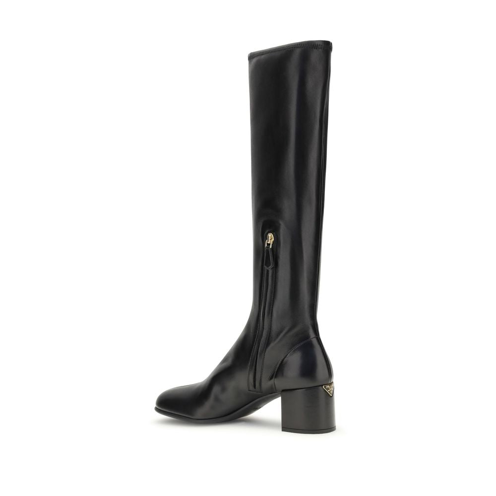 Prada Black Lamb Ovis Aries Ankle Boots for Women
