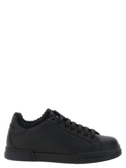 Dolce & Gabbana Black Calfskin Low Top Sneakers