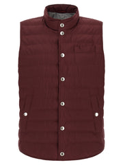 Brunello Cucinelli Bordeaux Polyester Sleeveless Jacket