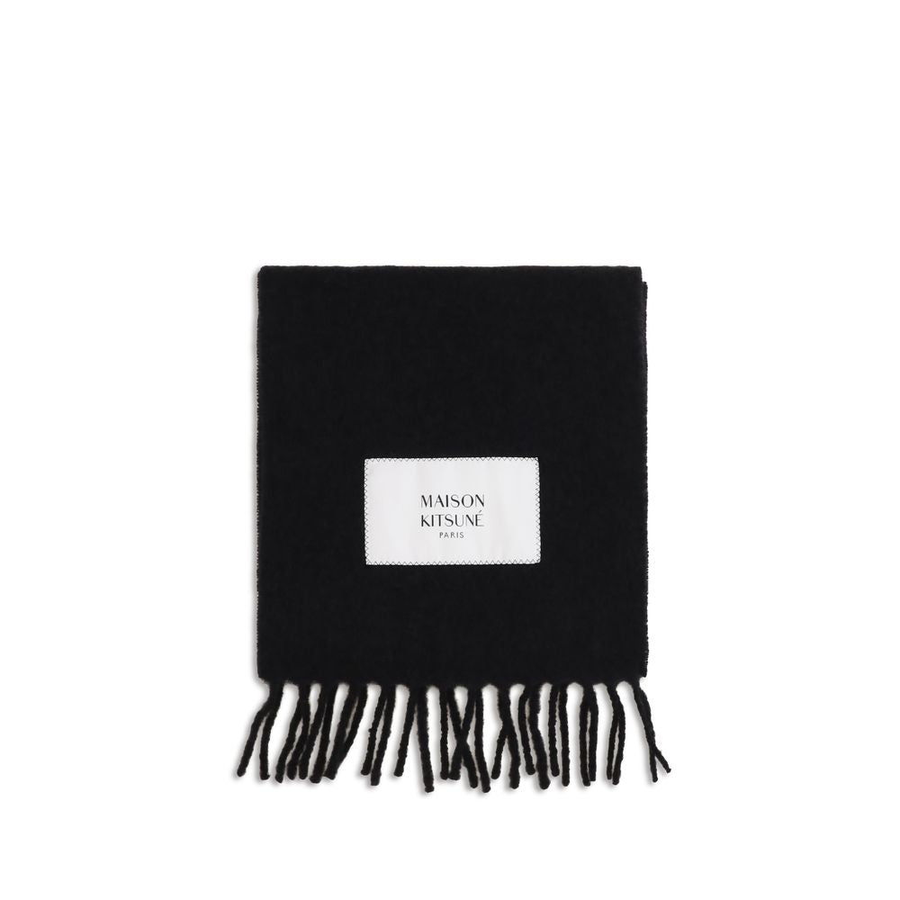 Maison Kitsuné Black Polyamide Scarf for Men