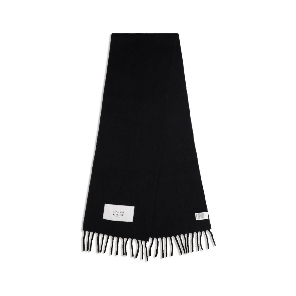 Maison Kitsuné Black Polyamide Scarf for Men
