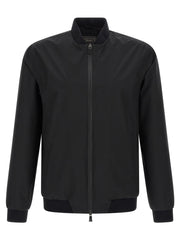 Herno Black Polyester Bomber for Men