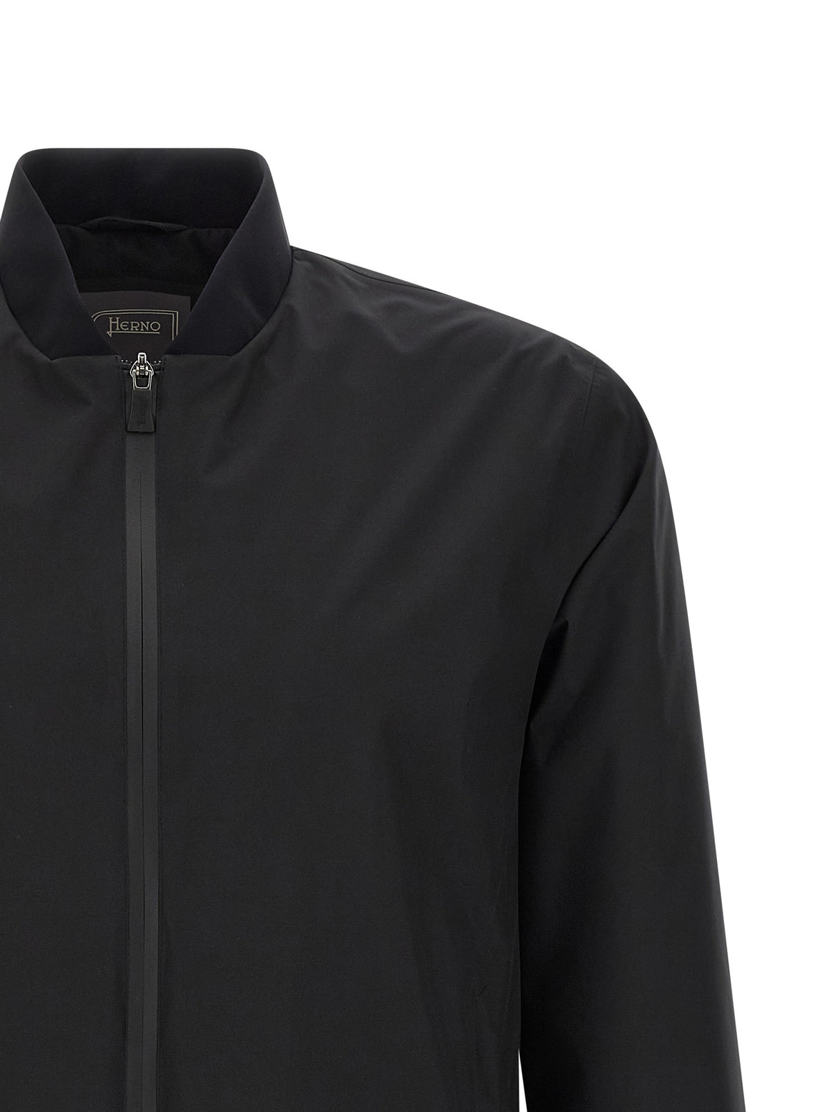 Herno Black Polyester Bomber for Men